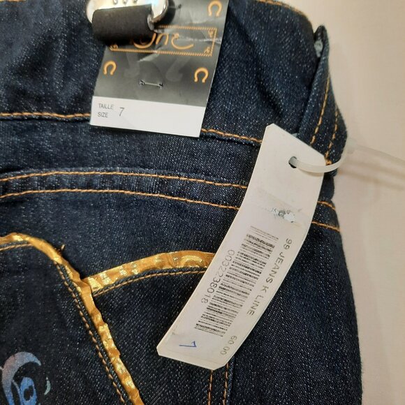 New Vintage Cowgirl Jeans Mid Rise Dark Wash Bootcut Gold Piping Y2K Deadstock - Picture 8 of 9